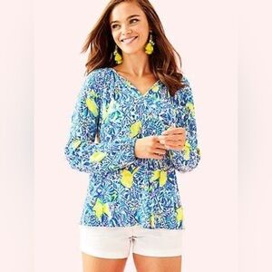 Lilly Pulitzer Willa Top in Zest for Life Medium EUC